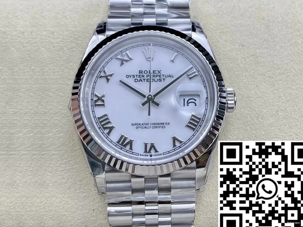 Dial VS M126234-0025 Rolex White 36MM Datejust Factory 0127